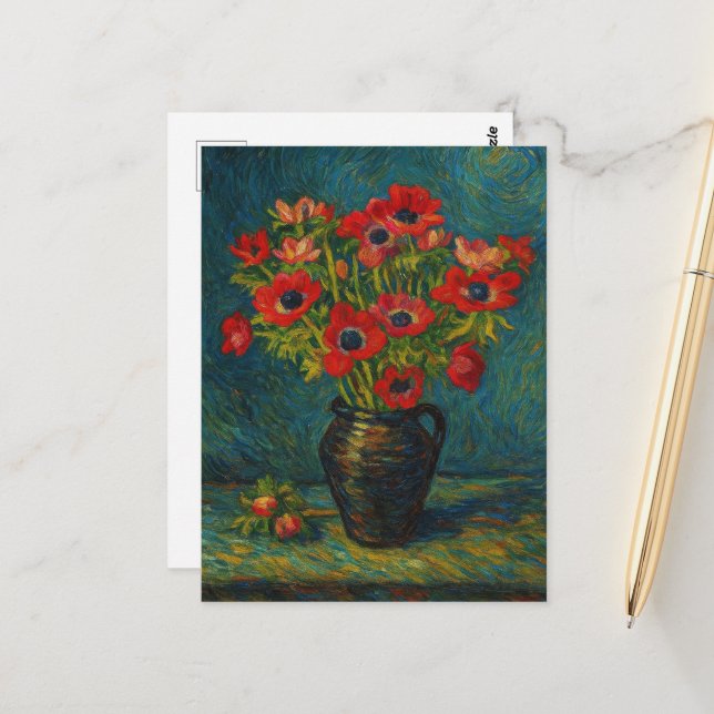 Postal Anemones Postcard (Anverso/Reverso In Situ)