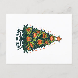 Postal Anfibios festivos: Ranas cantando en un árbol de n