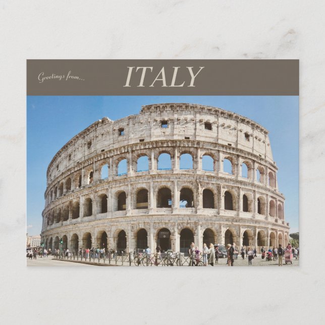 Postal Anfiteatro Coliseo o Flaviano en Roma Italia (Anverso)