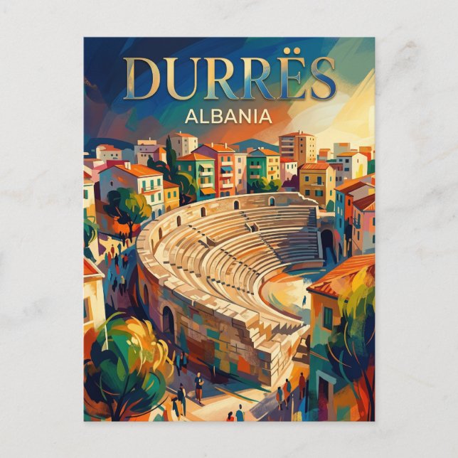 Postal Anfiteatro de Durrës Albania (Anverso)