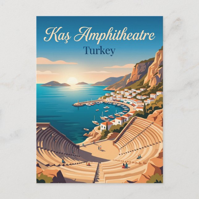 Postal Anfiteatro de Kaş Turquía (Anverso)