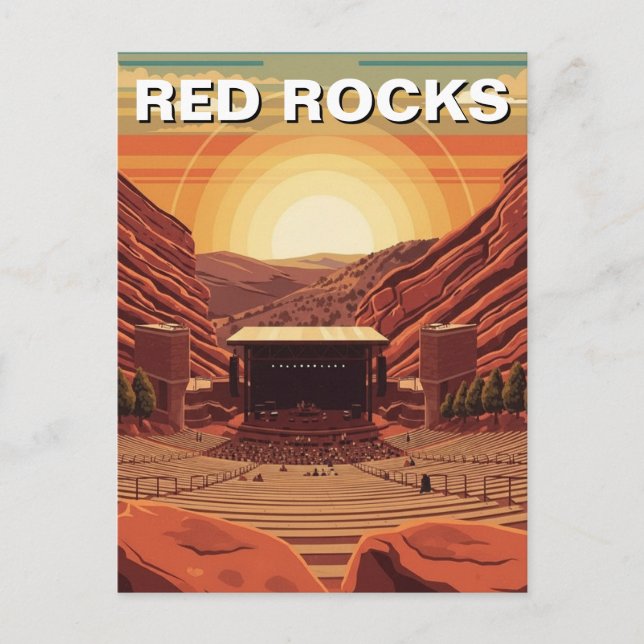 Postal Anfiteatro Red Rocks Colorado (Anverso)