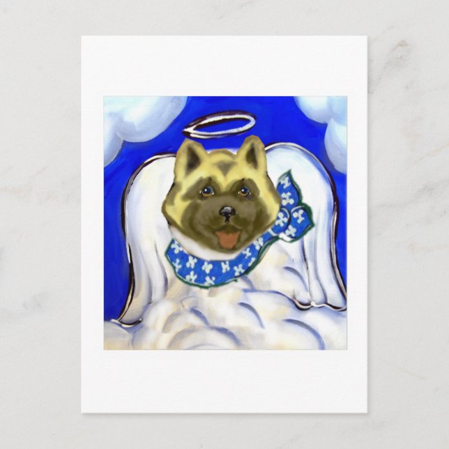 Postal ángel Akita (Anverso)