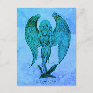 Postal Ángel al estilo tatuaje