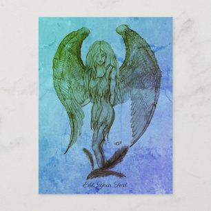 Postal Ángel al estilo tatuaje