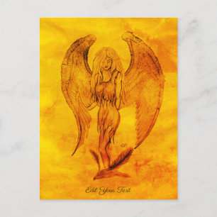 Postal Ángel al estilo tatuaje