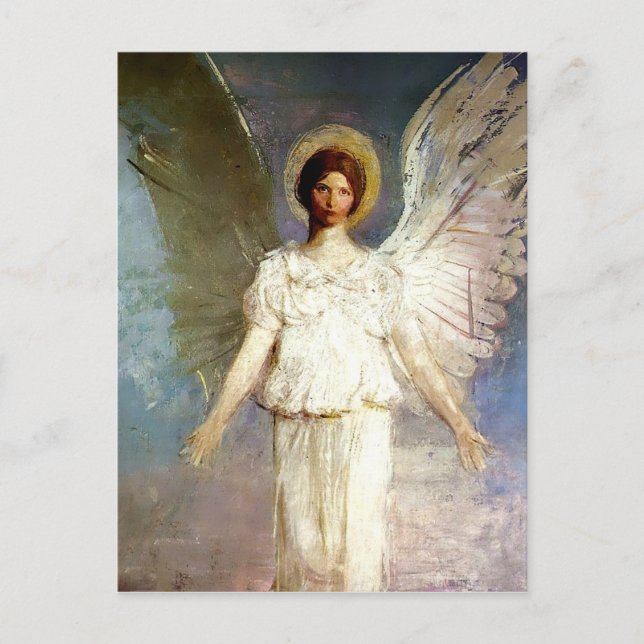 Postal “Angel al mediodía” de Abbott Thayer (Anverso)