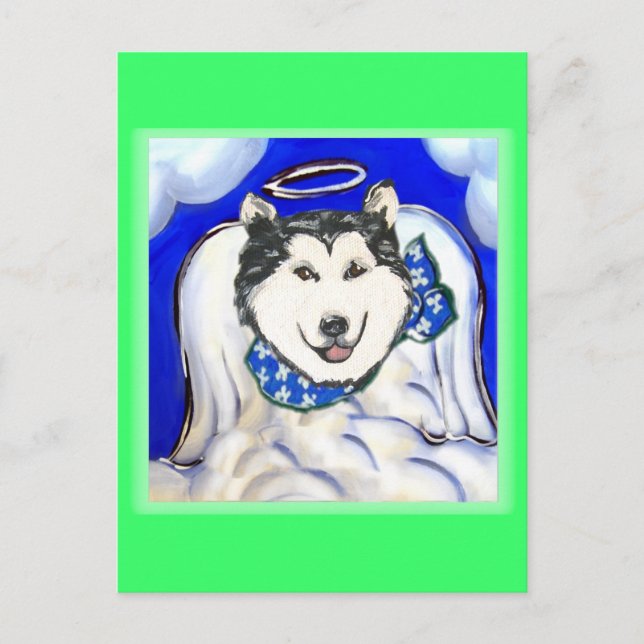 Postal Ángel Alaskan Malamute (Anverso)