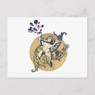 Postal angel and wine