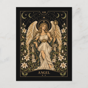 Postal Ángel, Arte de Tarot Angelical Estrellado