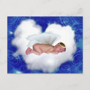 Postal Angel Baby, durmiendo en una nube