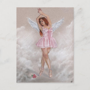 Postal Angel ballerina rosa Postcard