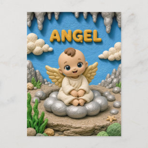 Postal Ángel Bebé Adorable, Mitológico