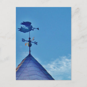 Postal Angel BLOWING HORN WEATHER VANE