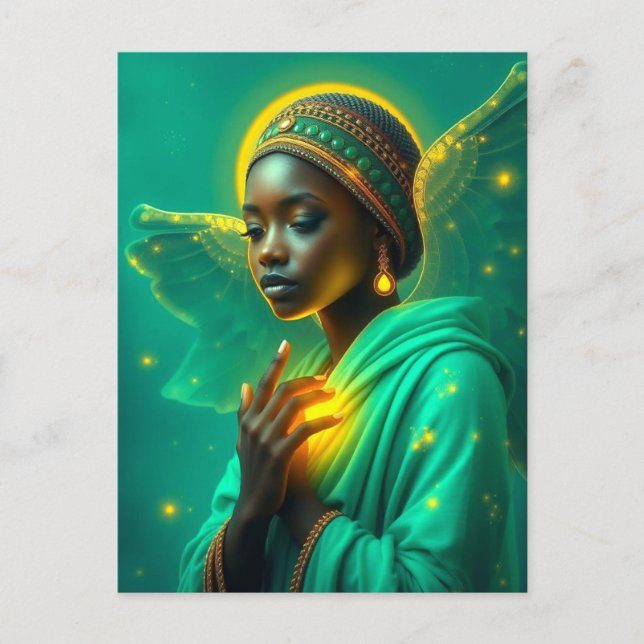 Postal Ángel brillante bonito (Anverso)