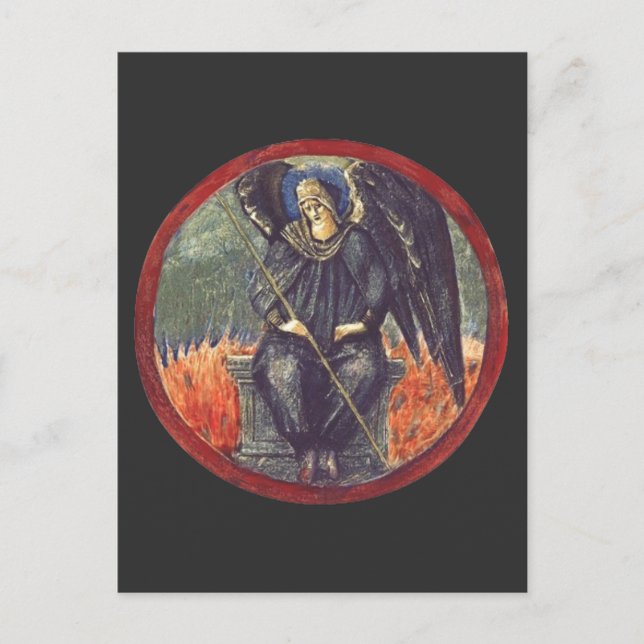 Postal Ángel Cherubim negro (Anverso)