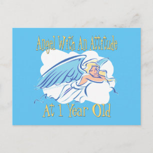 Postal Ángel con Actitud Primer Cumpleaños