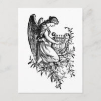 Ángel Con Arpa Y Flora