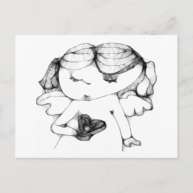 Postal Ángel con corazón (Anverso)