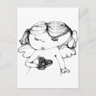 Postal Ángel con corazón