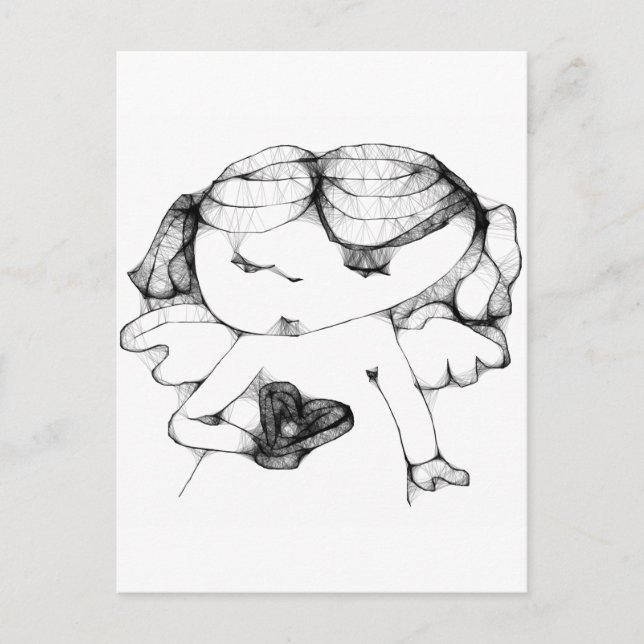 Postal Ángel con corazón (Anverso)