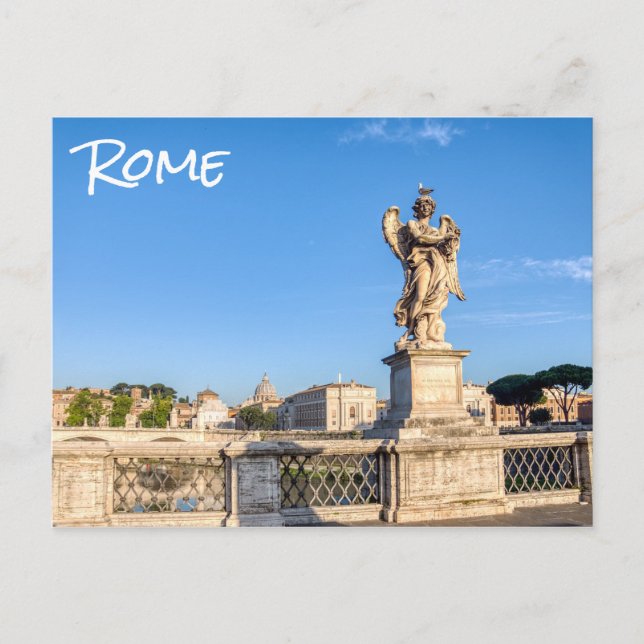 Postal Ángel con corona de tornos - Sant'Angelo, Roma (Anverso)