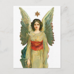 Postal Ángel con estrella de oro