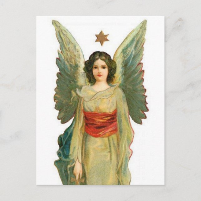 Postal Ángel con estrella de oro (Anverso)