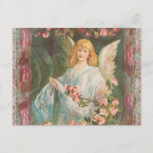 Postal Ángel con Rosas
