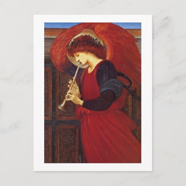 Postal Ángel con Trumpet, Burne Jones (Anverso)