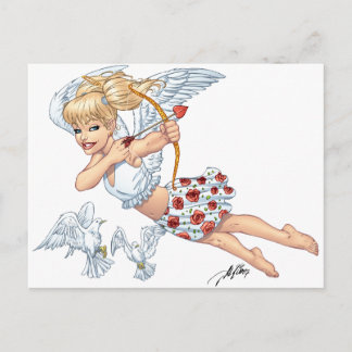 Postal Ángel Cupido con flecha de amor de Al Río