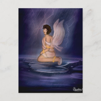 Postal Angel dark blue wall art
