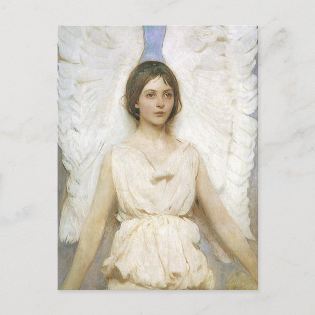 Postal Ángel de Abbott Thayer, Bella Artes victoriano vin (Anverso)