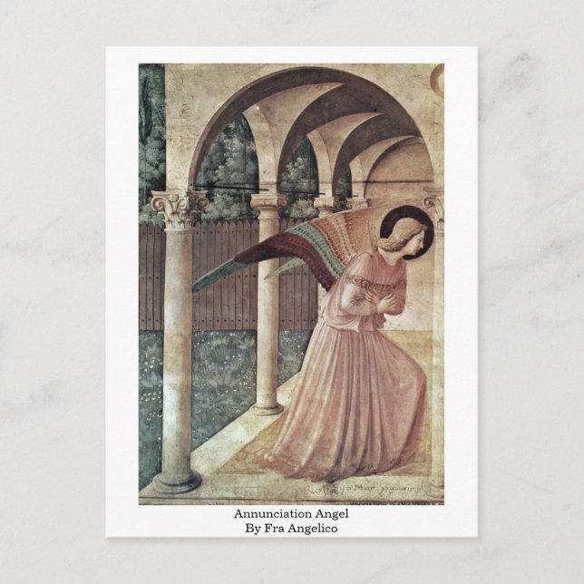 Postal Ángel De Anunciación Por Fra Angelico (Anverso)