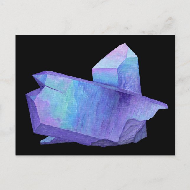 Postal Ángel de cristal púrpura aura quartz geode (Anverso)