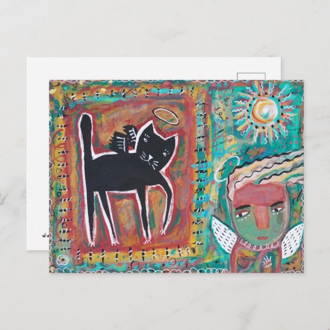 Postal Angel de gatos (Anverso / Reverso)