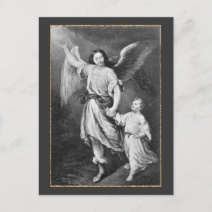 Postal Ángel De Guardia Y Niño