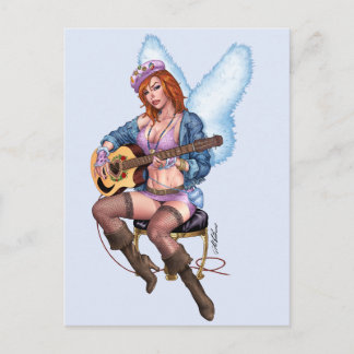 Postal Ángel de guitarra pelirroja de Al Río
