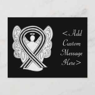 Postal ángel de la cinta blanca y negra