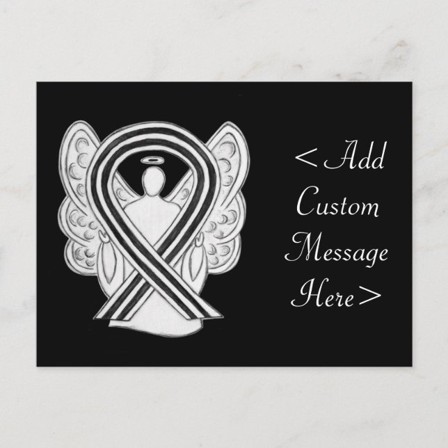 Postal ángel de la cinta blanca y negra (Anverso)