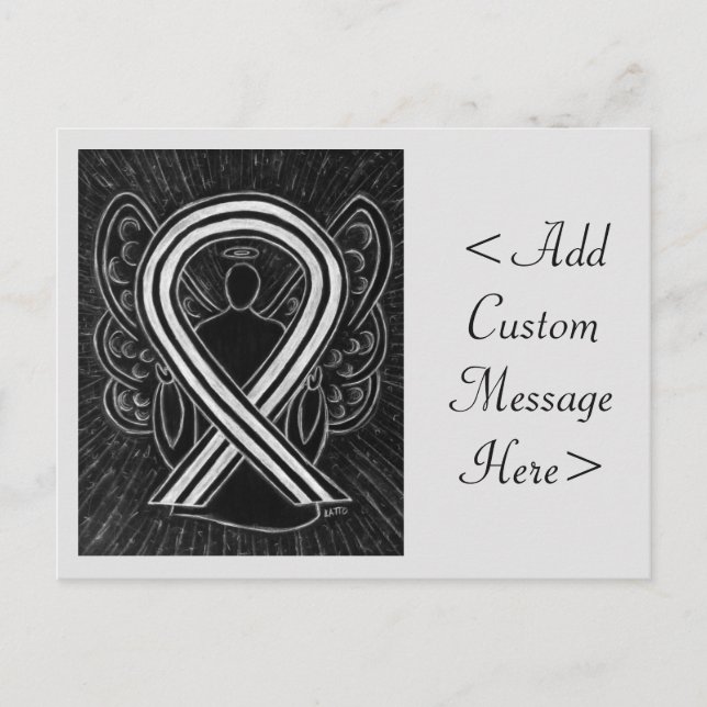 Postal Angel de la cinta de sensibilidades en blan (Anverso)