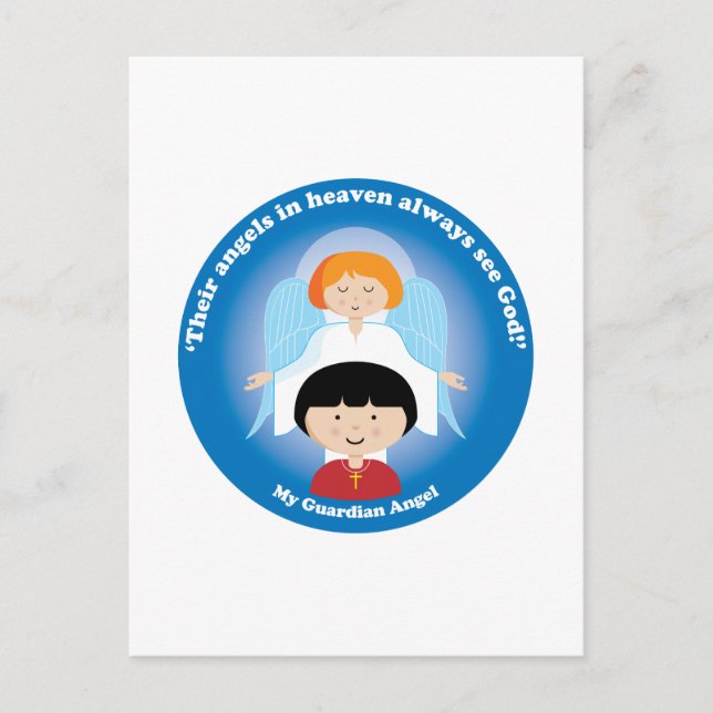 Postal Ángel de la guarda (Anverso)