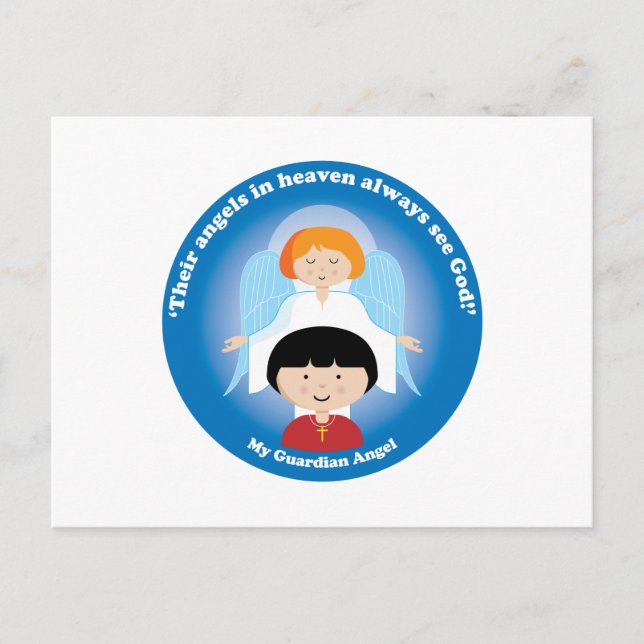 Postal Ángel de la guarda (Anverso)