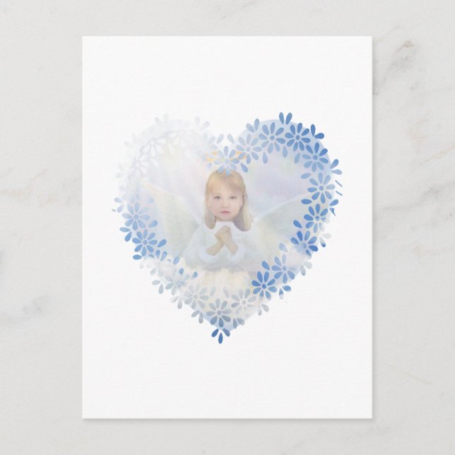 Postal Ángel de la guarda en el corazón (Anverso)