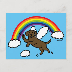 Postal Ángel de la Guarda Labrador de Chocolate (Puente d