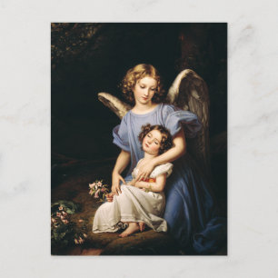 Postal Ángel de la guarda por Joseph Karl Stieler