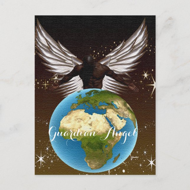 Postal Ángel de la Guardia Africana (Anverso)