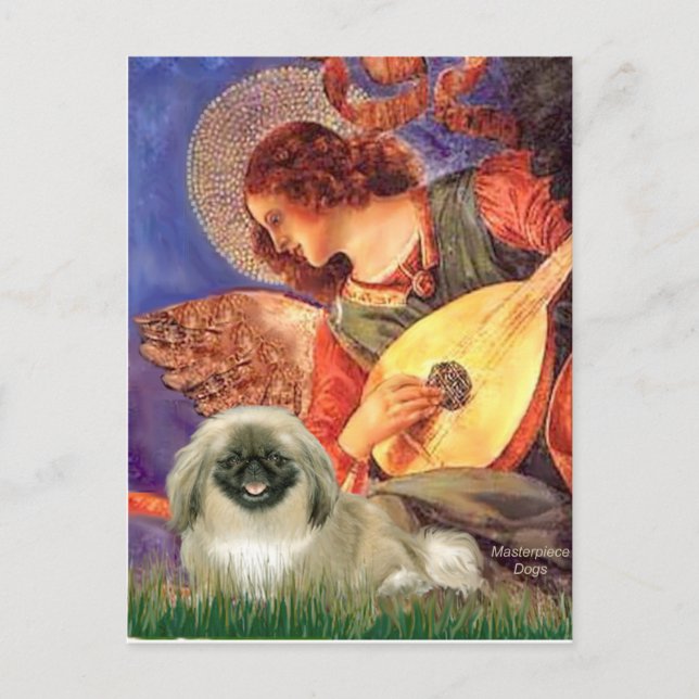 Postal Ángel de la mandolina - pequinés 1b (Anverso)