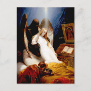 Postal Ángel de la muerte por Horace Vernet (1851)