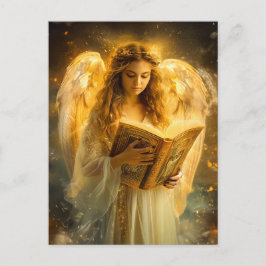 Postal Ángel de la Sabiduría Divina con Biblia